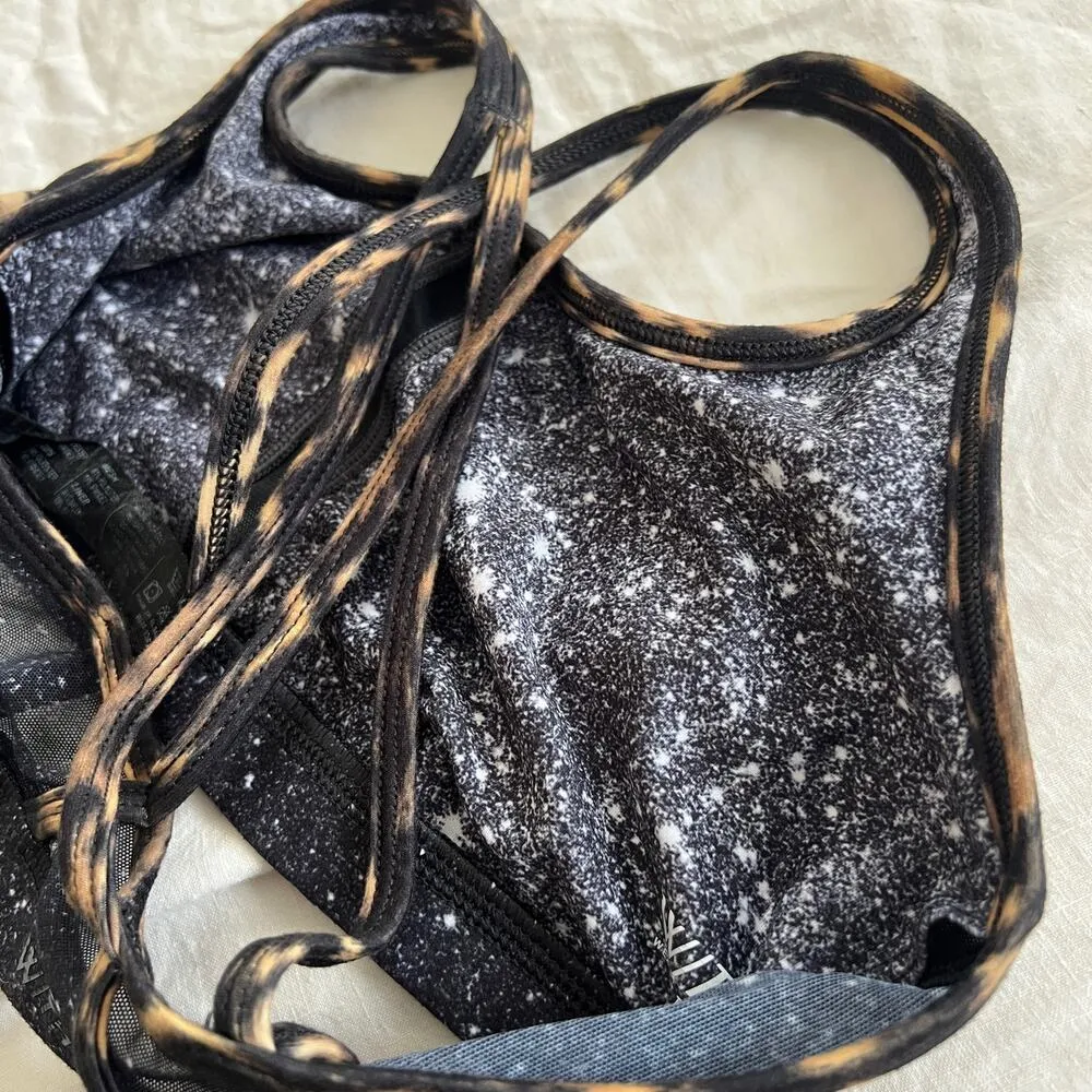 With Wear it To Heart Leopard Cheetah Celestial Print Strappy Sports Bra Size M Size M - Image 4