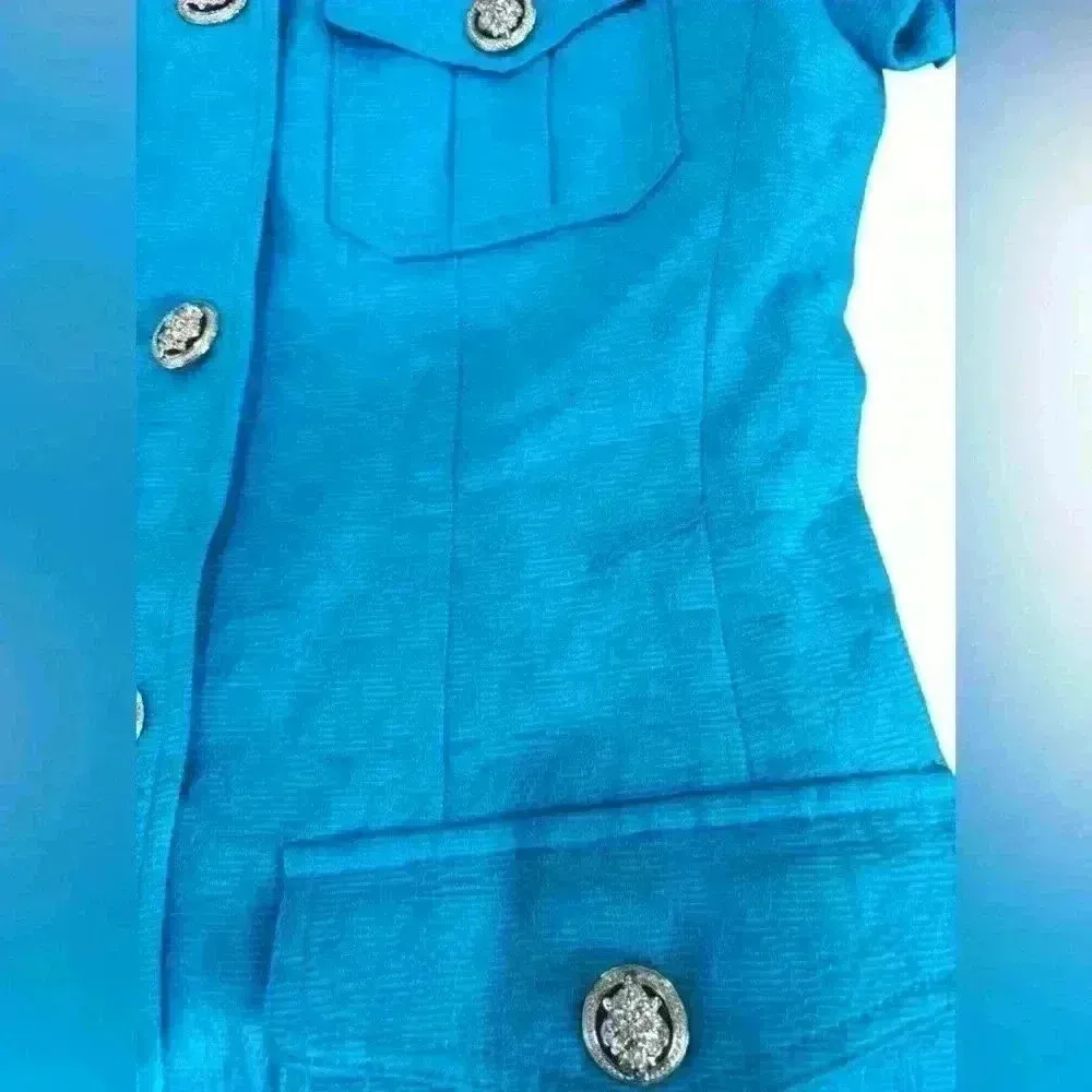 Rickie Freeman for Teri Jon Suits Saks Fifth Avenue Blue 2 Piece Suit Sz 4 - Image 9