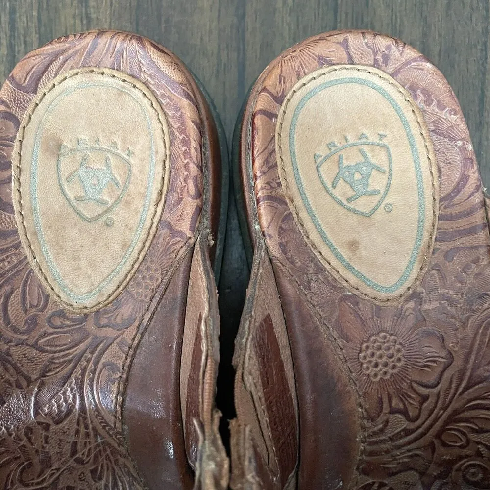 Ariat Womens COSTA Chill Shoes 6.5B Slide Sandals Tan Brown Leather Open Toe - Image 7