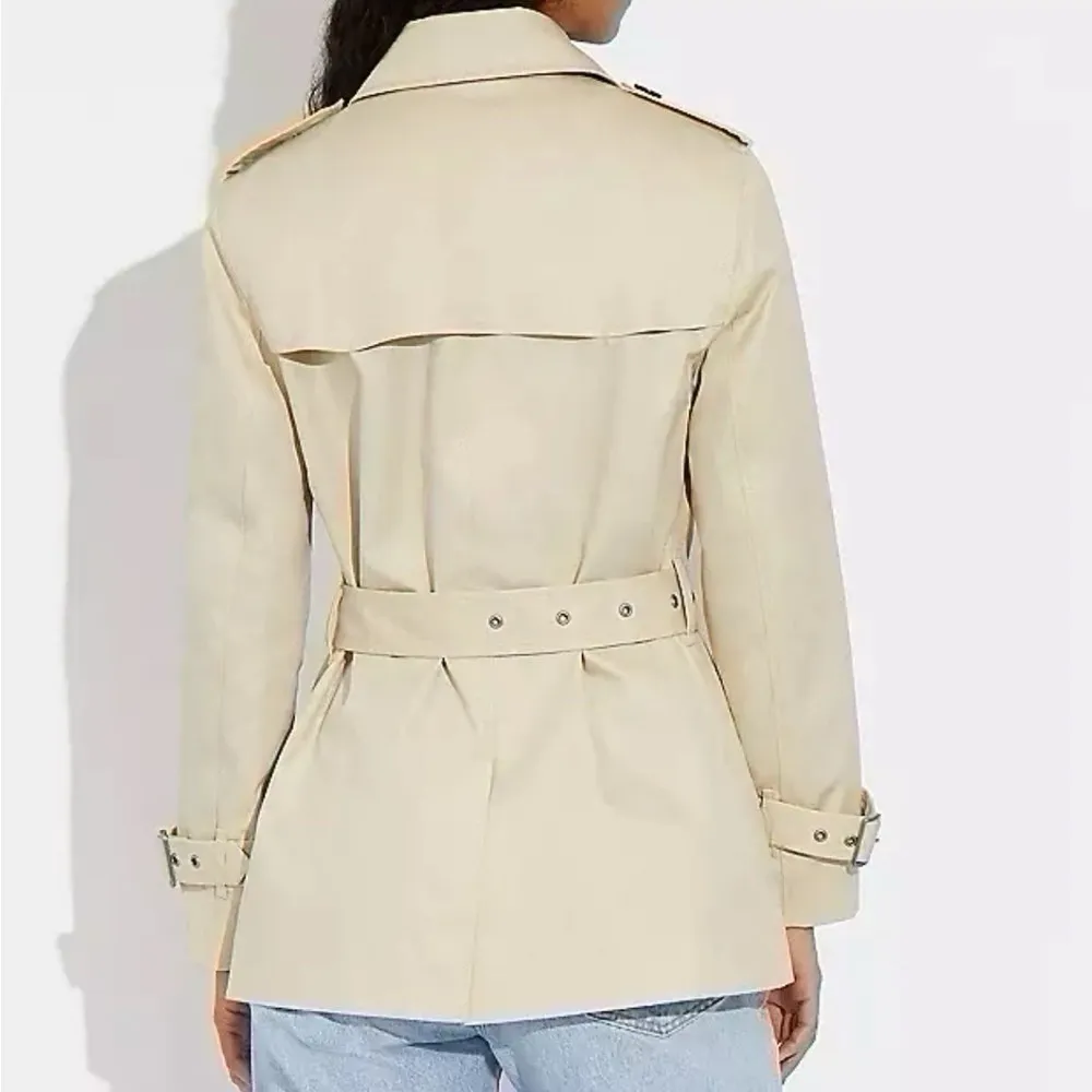 NEW Coach Women’s Solid Short Trench Coat Bone Color - Image 4