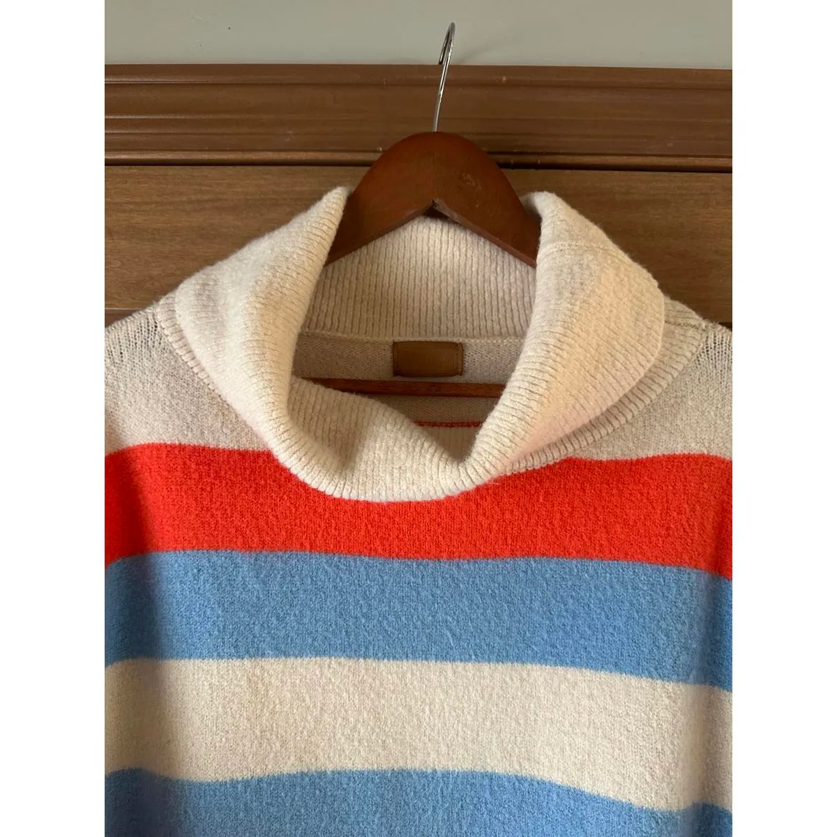 POL Striped Cowl Neck Pullover Knit Sweater Women’s size Medium Oversized - Image 5