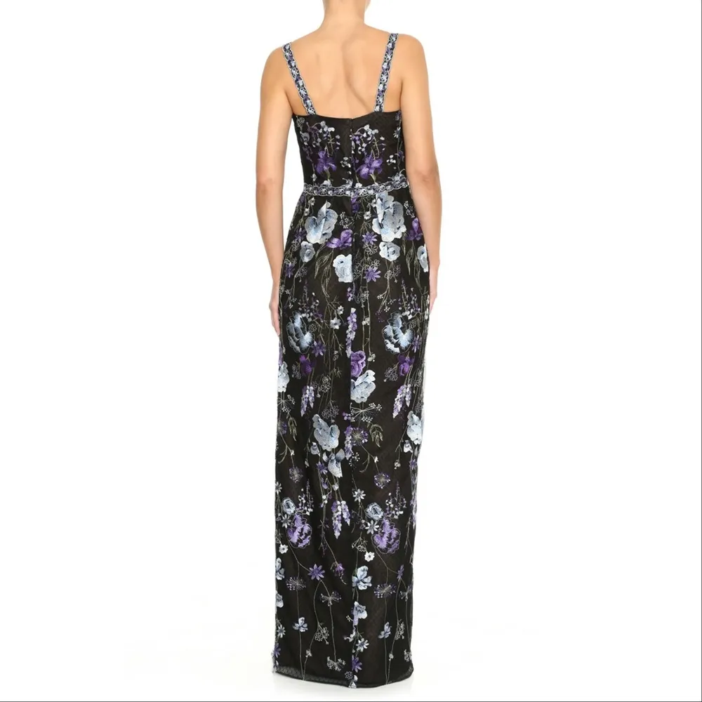 Marchesa Notte Floral Embroidered Tulle Gown - Image 5