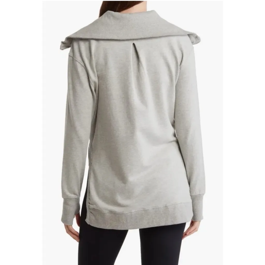 NEW Free People Movement baseline Gray Front Zip Sweatshirt Medium - Image 4