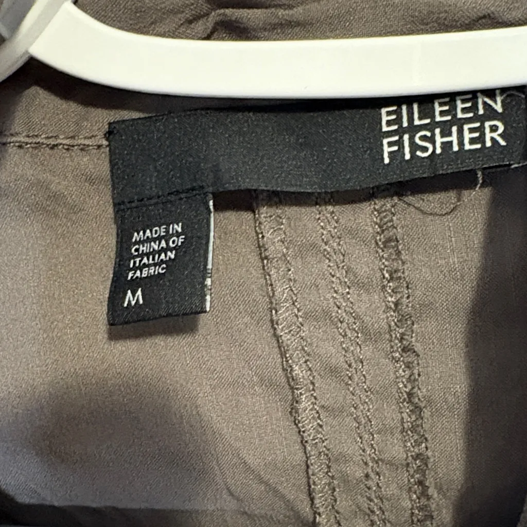 Eileen Fisher Women's Gray drape front Blazer - Image 2