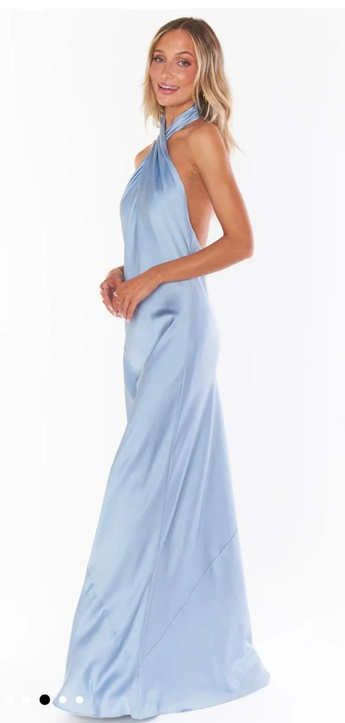 Blue Halter Maxi Dress - Image 4
