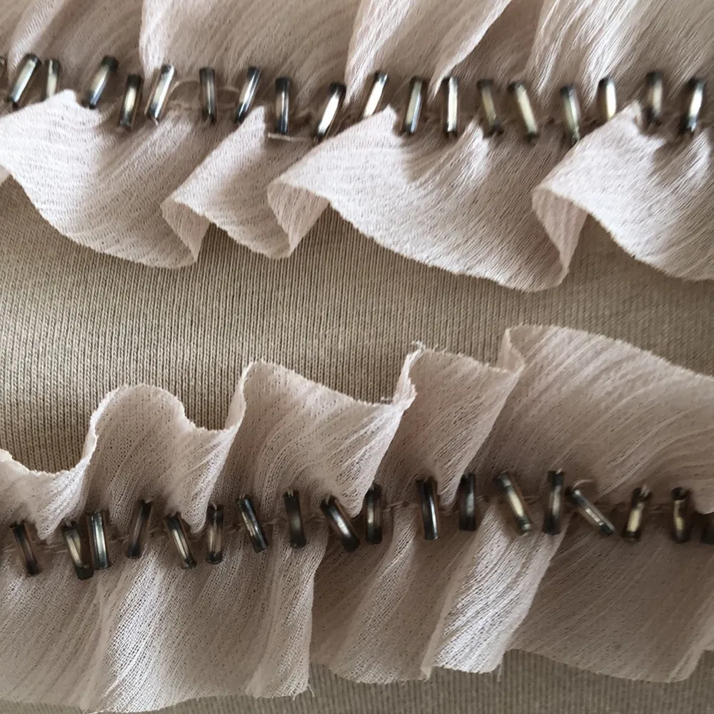 Ann Taylor ruffle decorations with gold bead t short - Image 2