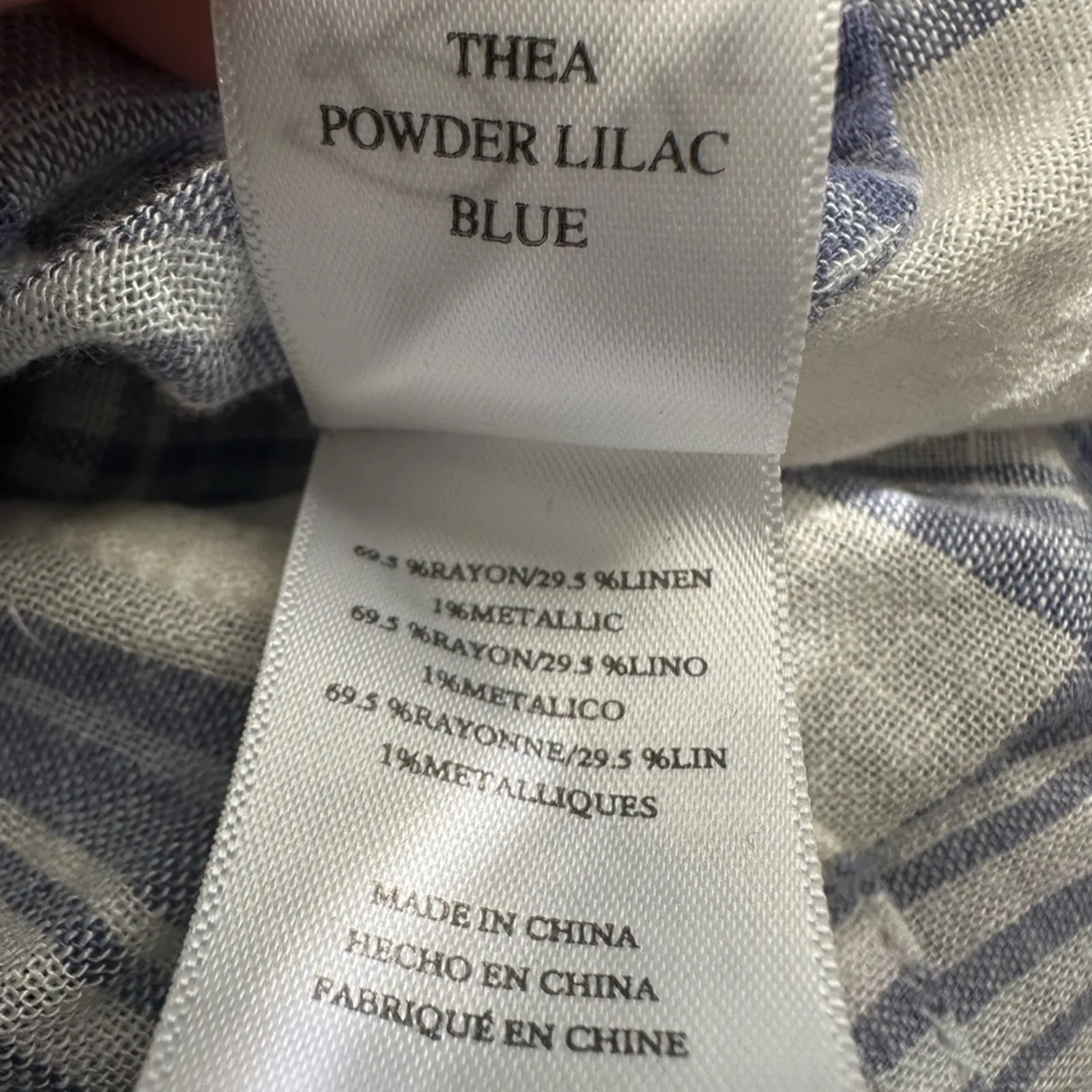 Rails Thea Tie Front Shirt Lilac Blue Rayon Crop Western Cowgirl Metallic Preppy - Image 8