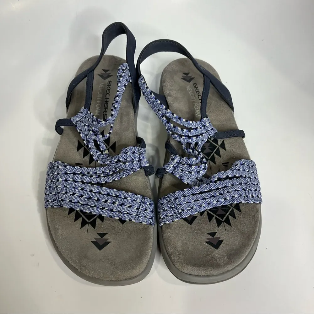 Skechers Reggae sandals blue women’s size 6 casual summer beach minimalist - Image 3