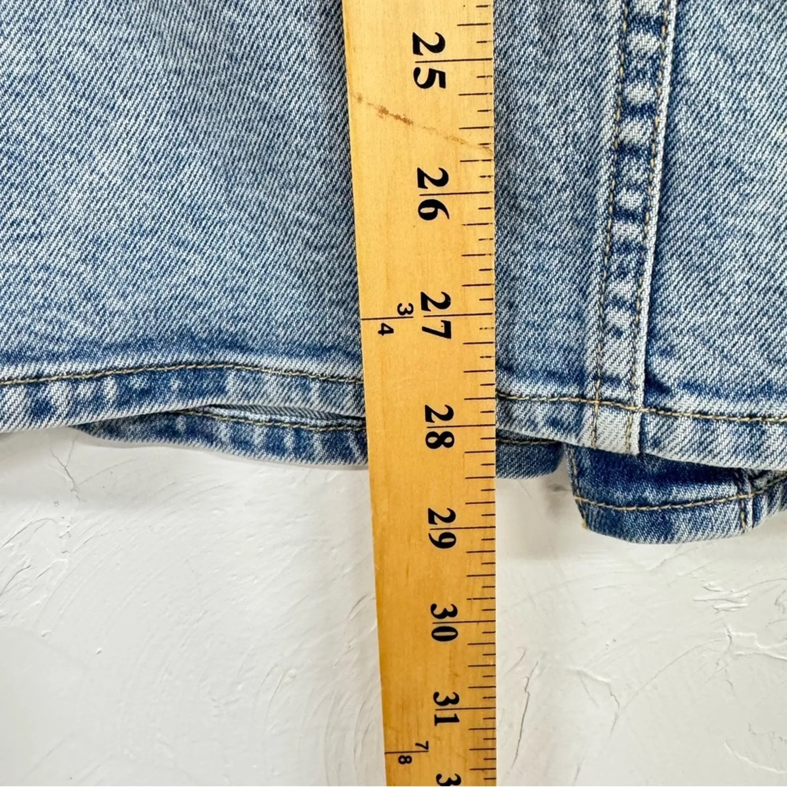 3X1 Light Wash Denim Button Front Midi Jean Skirt Womens 26 Coastal Cowgirl - Image 9