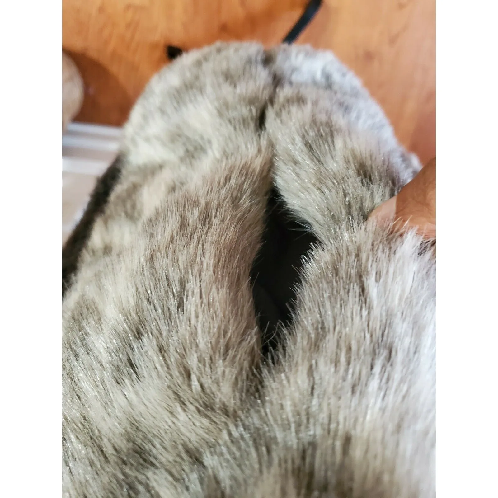 Democracy Long Vest Faux Fur Rare Color Animal Print Small Size WPocket - Image 4