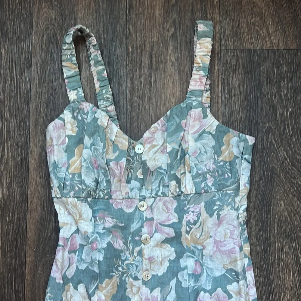 Isobel Linen Gathered Sweet Heart Dress Size 0 - Image 3