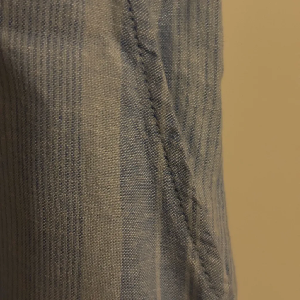 Tahari Linen‎ Blend Pants Size XL blue Cropped Length Relaxed Wide Leg Striped - Image 4