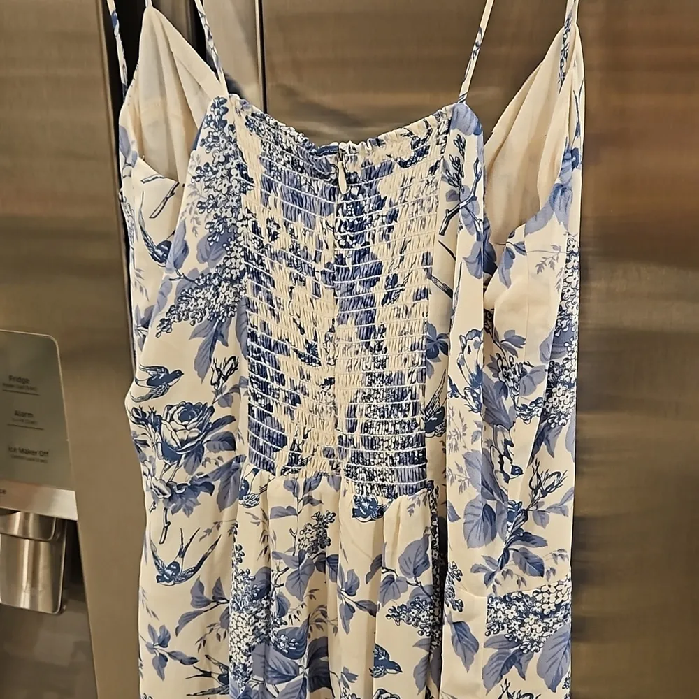 💕REFORMATION💕 Kourtney Dress ~ Pompadour Blue Floral Bird Print 12 NWT - Image 12