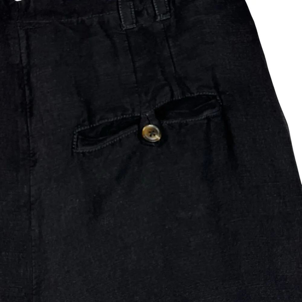Free People SZ 4 Calla Trouser Shorts Linen Blend Pockets Zip-Fly Black Wash New - Image 5