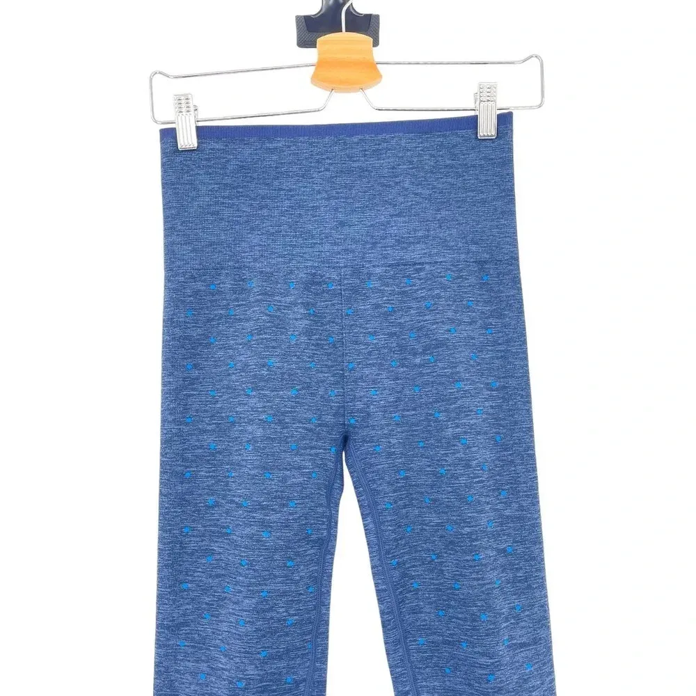 Splits59 Mika High Waist Polka‎ Dot Blue Seamless Leggings Size M/L - Image 4