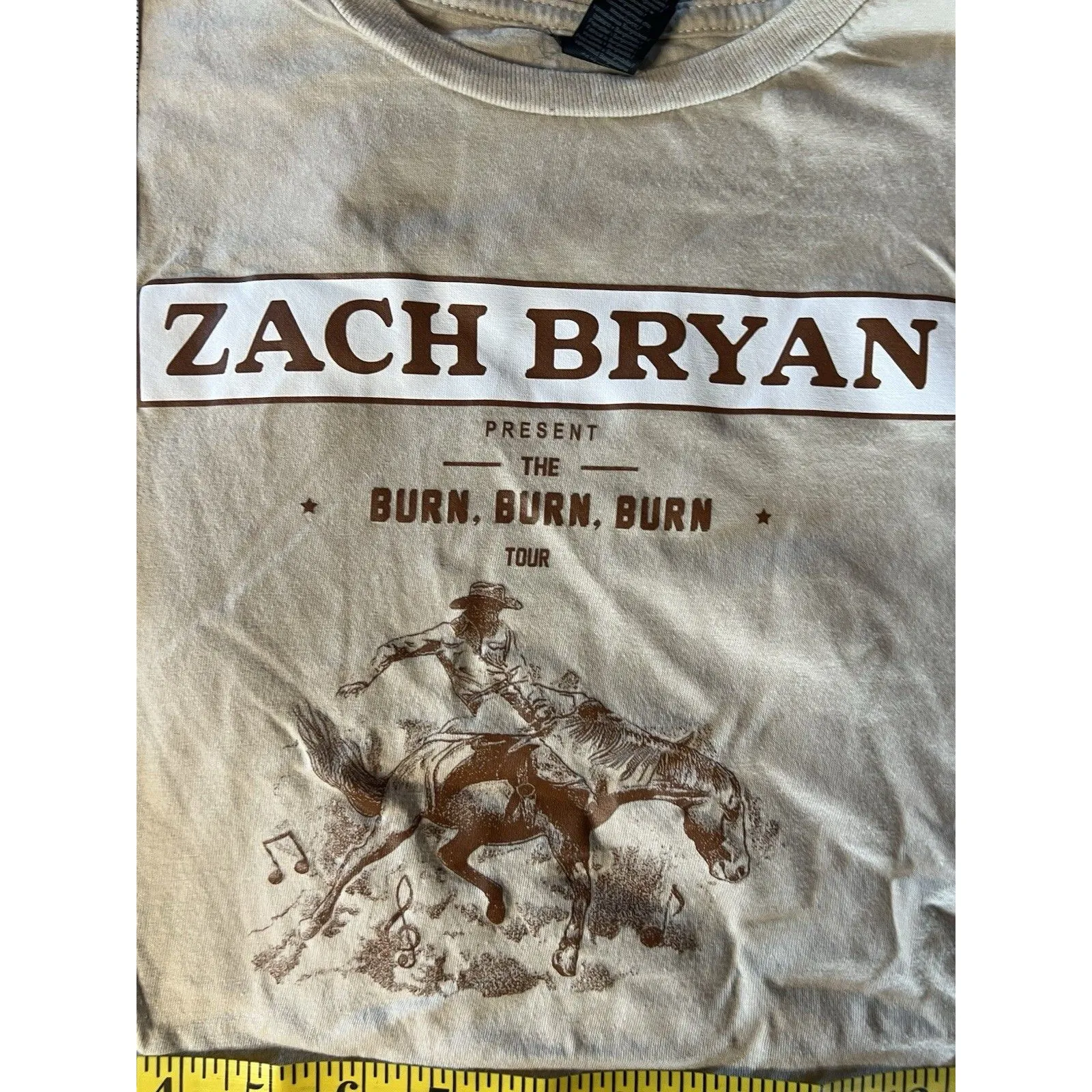 Zach Bryan Burn Burn Burn Official Merch Tour Tee T-Shirt Horse Cowboy Small - Image 3