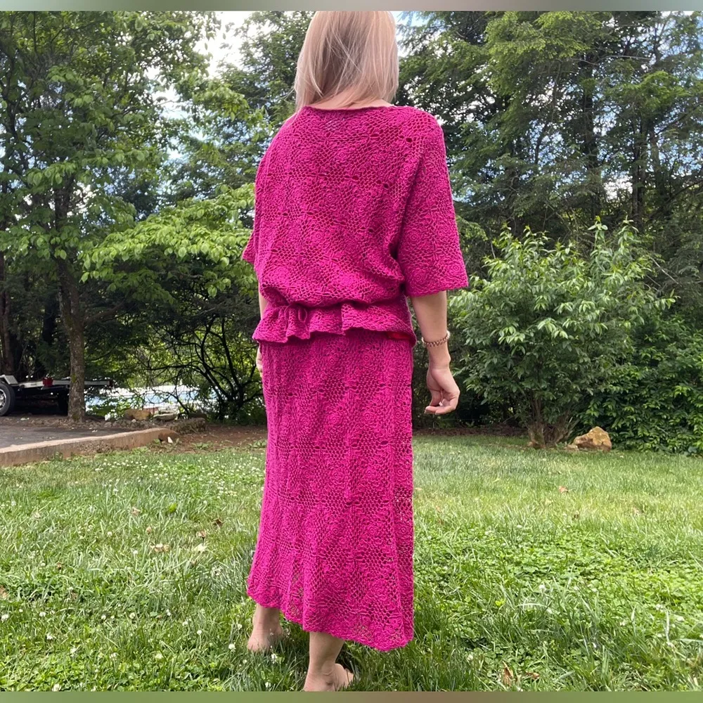 Vintage GEM crochet Skirt & Top Size 12 - Image 2