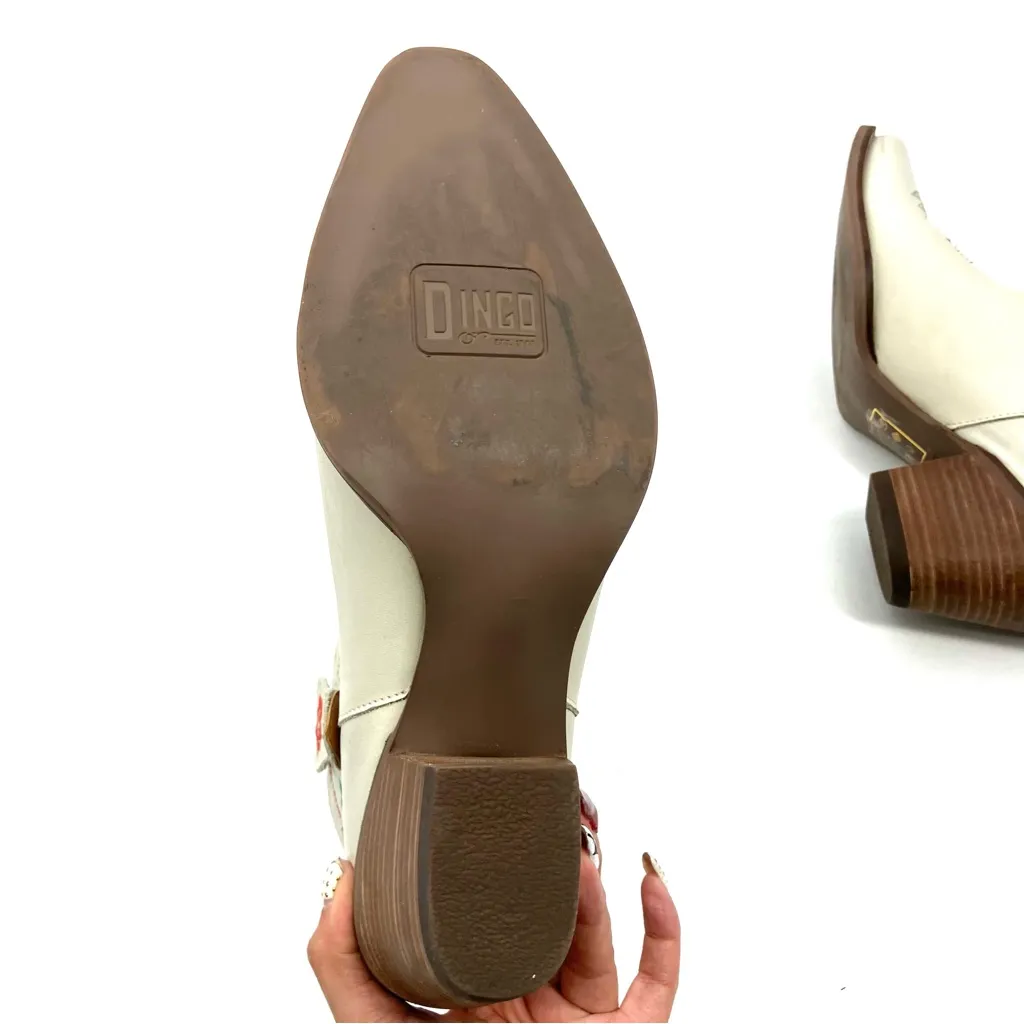 Dingo® Play Pretty White Floral Embroidered Western Bootie - Image 4