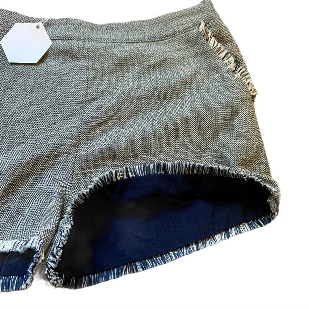 Ethereal Shorts by Paper Crane Knit Frayed Hem Blue Gray Size L - Image 5