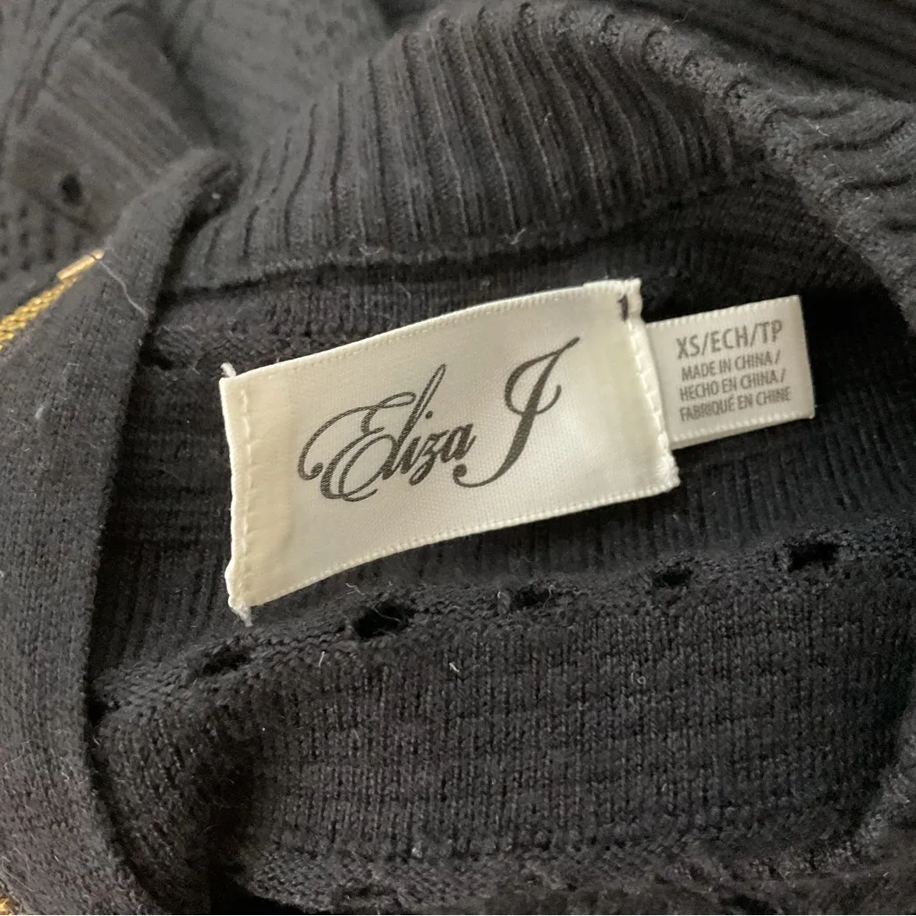 Eliza J‎ Black Fit & Flare Sweater Dress Size XS - Image 7