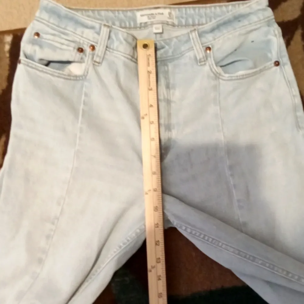 Abercrombie & Fitch High Rise Blue Denim Jeans Skinny Curve Love Size 29 - Image 5