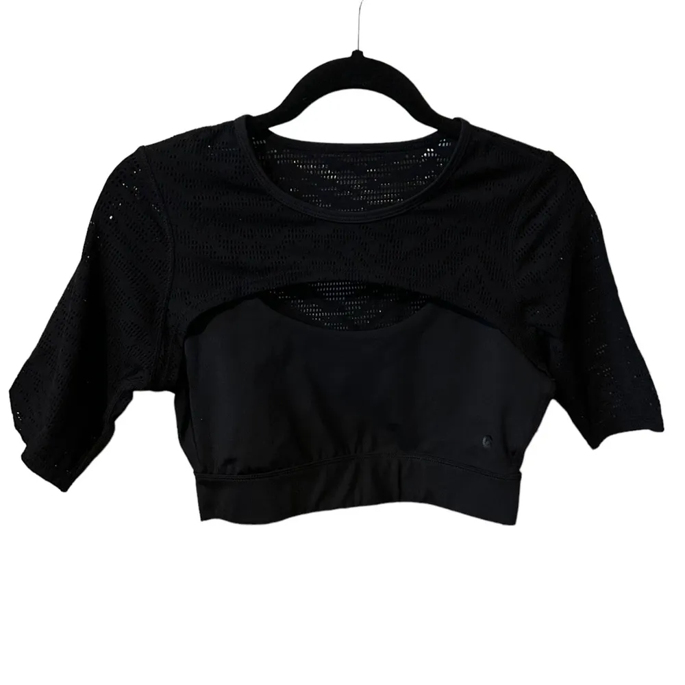 Good American Black The Icon Crop Top Size 3 (Large). - Image 4