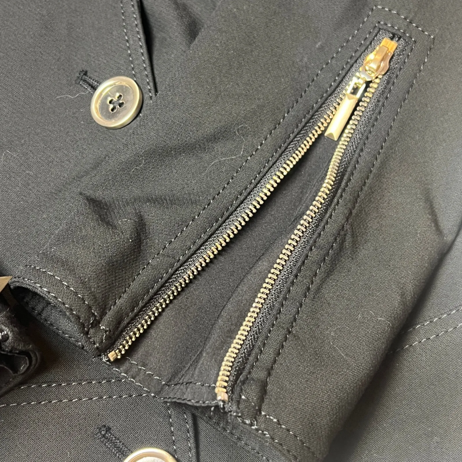 White House Black Market Black Cropped DoubleBreasted Jacket Women's M Chiccore - Image 6