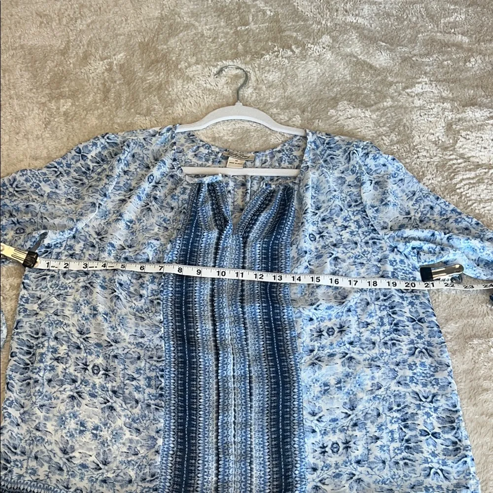 Lucky Brand Blue‎ Patterned Women's Top - Image 5