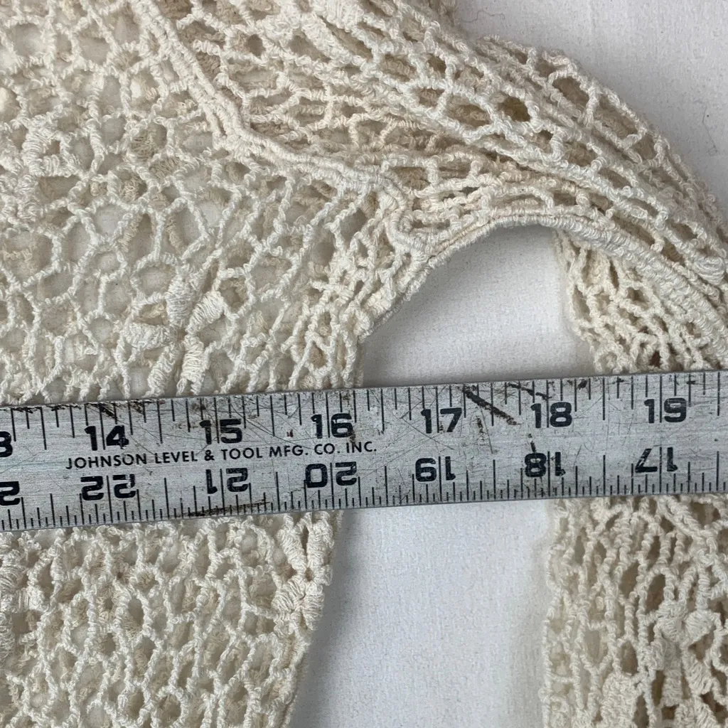 Cato size medium floral Ivory Crochet loose Knit Top mermaid fairy goblin - Image 9