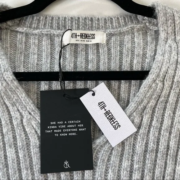 NWT 4th & Reckless Tamara Oversized Sweater Dress in Gray Size XS‎ - Image 8