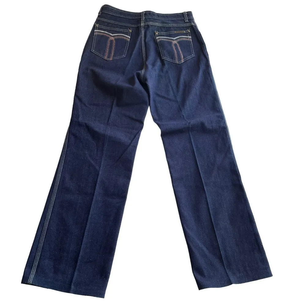 Graffiti Sportswear Denim Jeans Blue His Size 32 Hers 11 Vintage Unisex straight - Image 5