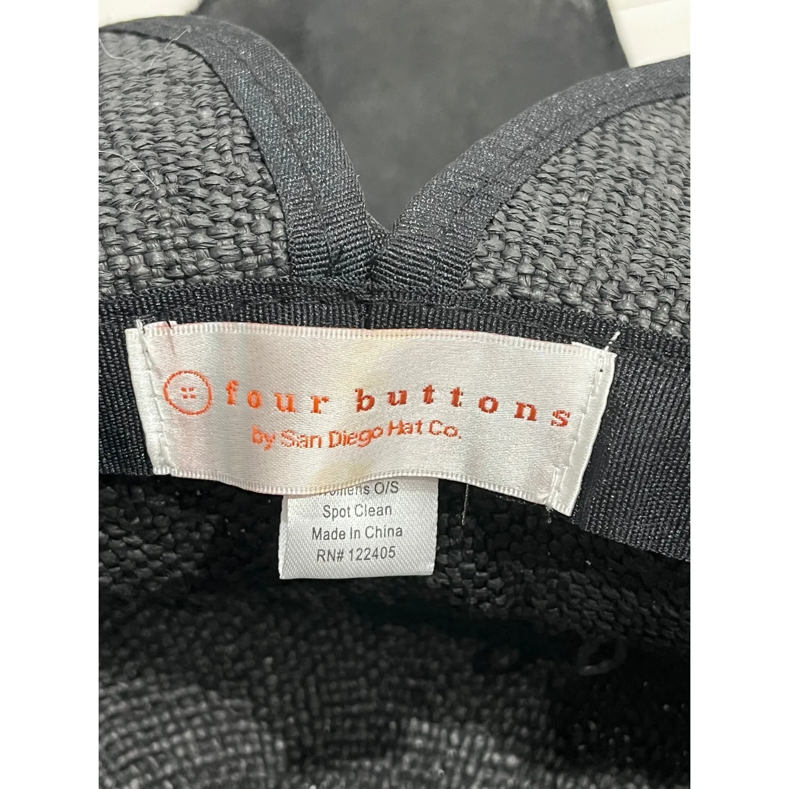 Four Buttons Wide Brim Sun Hat Black Ribbon Accent Beach‎ Pool Summer Womens O/S - Image 2