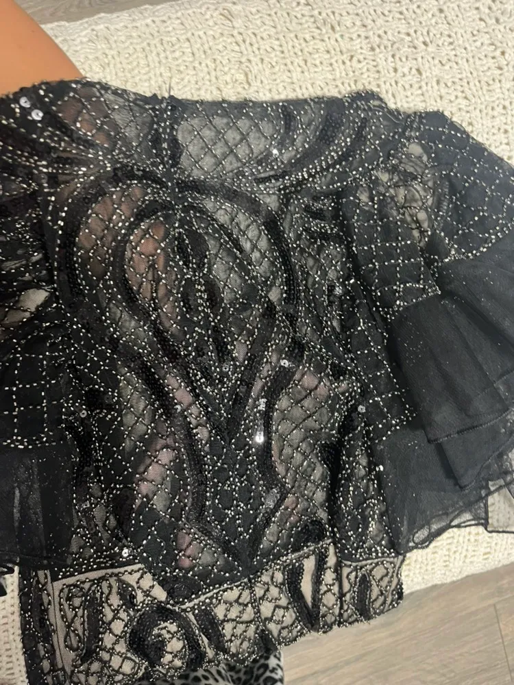 Lulus Black Sequin Beaded Dress - Image 6