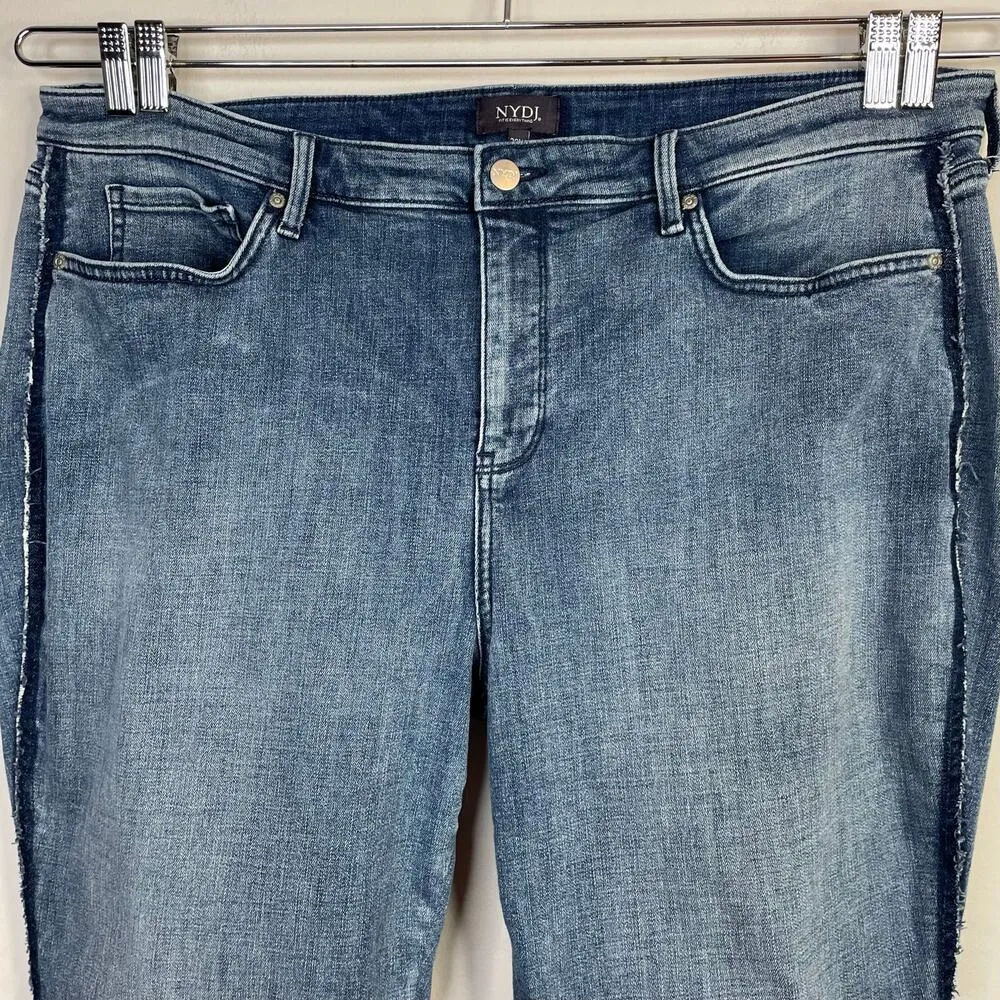 NYDJ Fiona Slim Ankle Crop Flare Tummy Tuck Shadow Stripe Jeans Womens 20W 20 W - Image 3