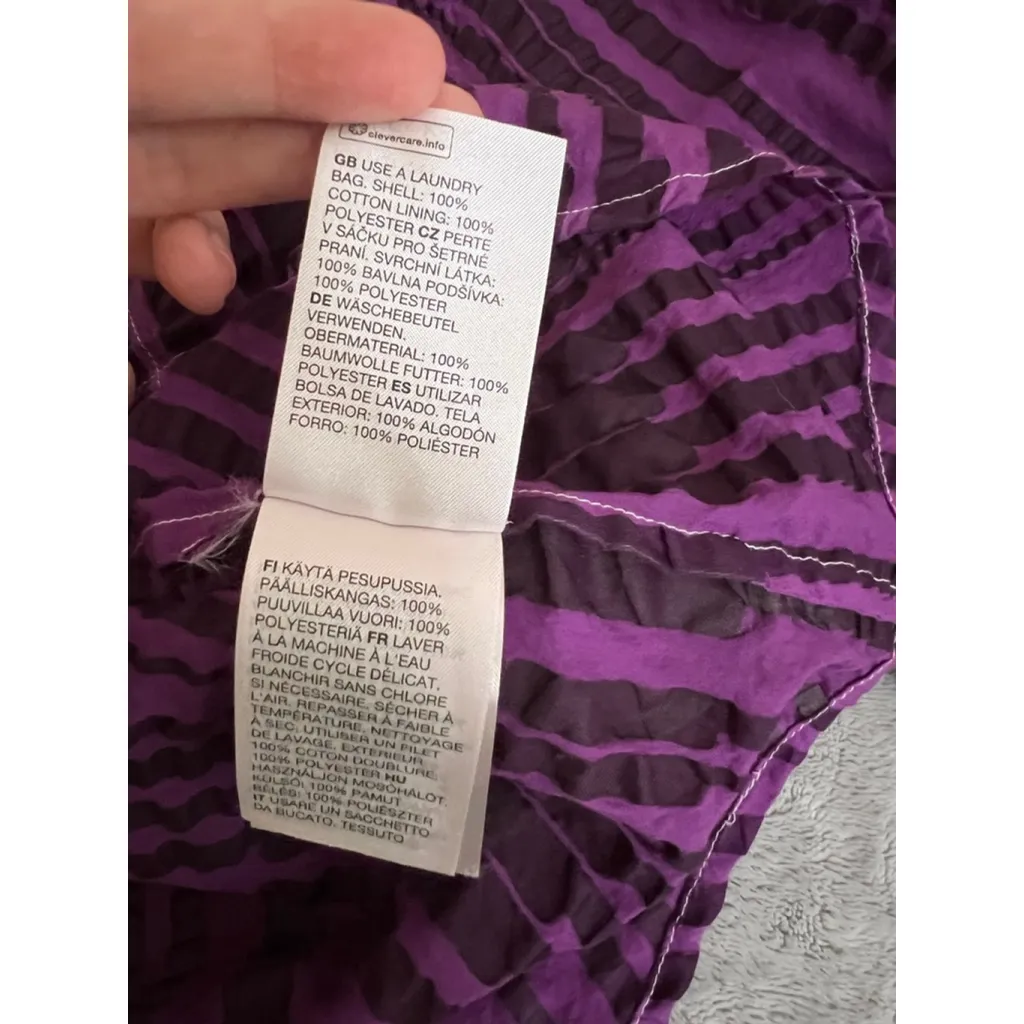 Women's & Other Stories Purple Striped Ruffle Blouse US 6 - Image 7