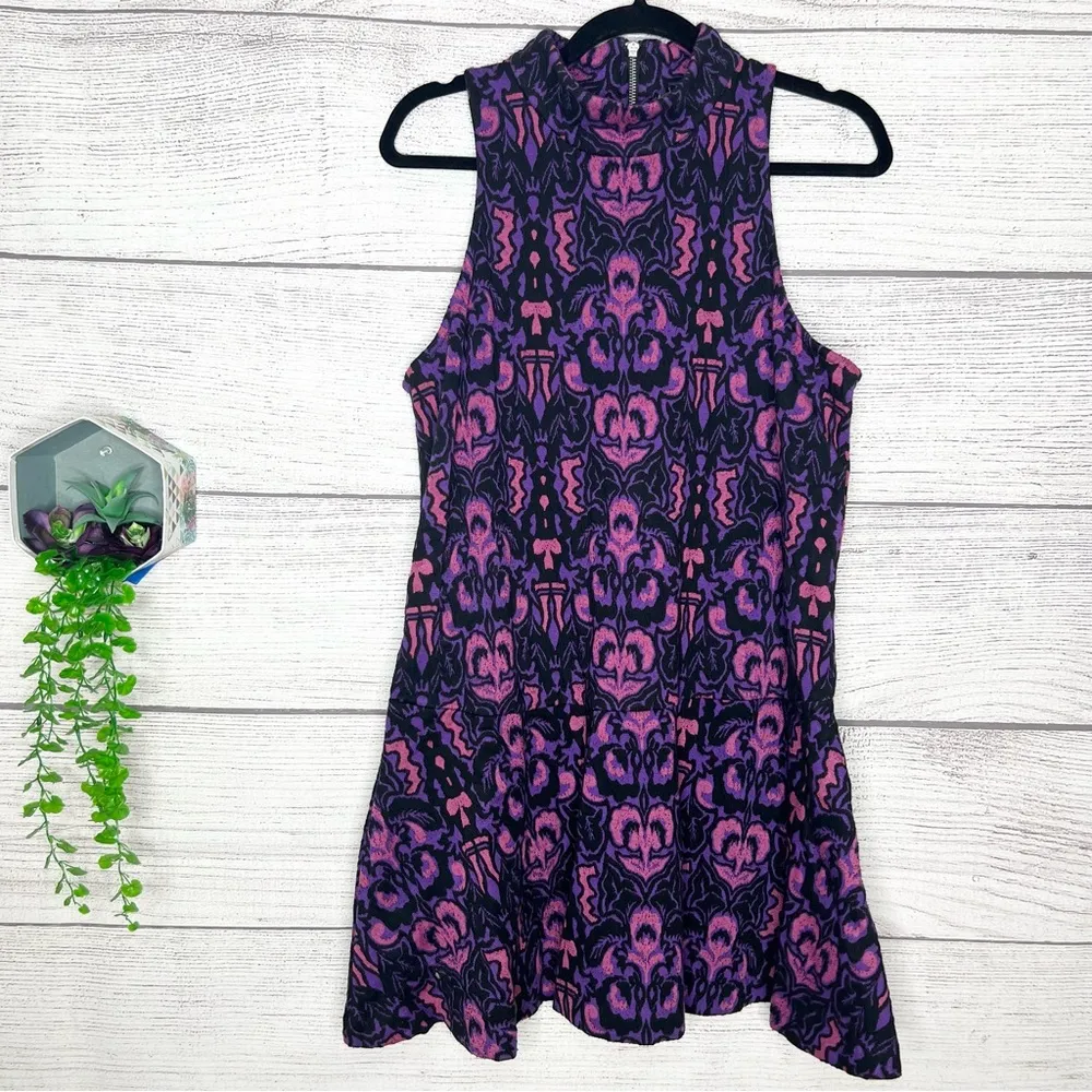 Free People Amelia Knit Purple Mini Dress Size Medium - Image 4