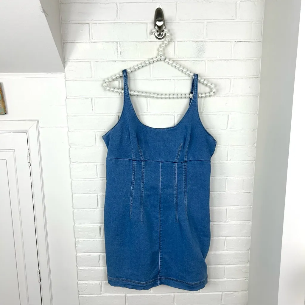 No Boundaries Stretchy Denim Dress Size L - Image 2