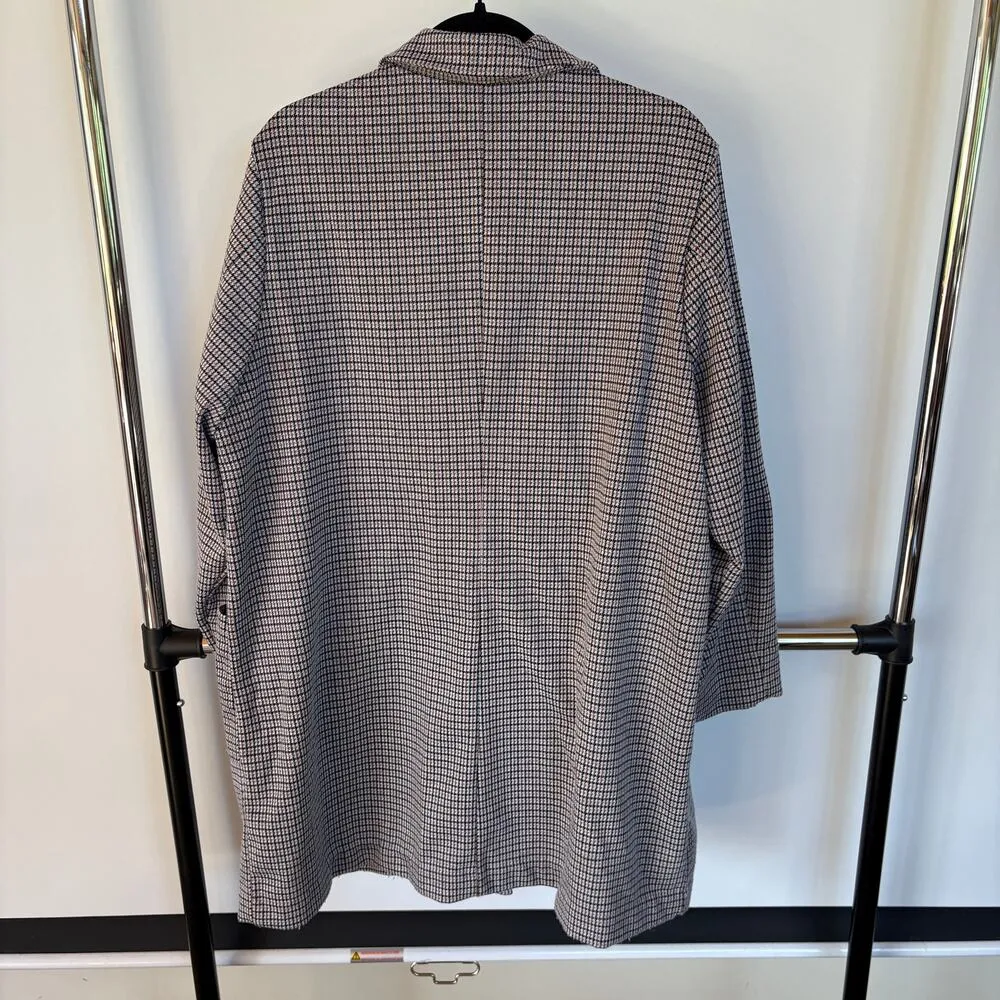 Philosophy Houndstooth Gray Long Coat Career Corpcore City Trench Classic 2X - Image 4