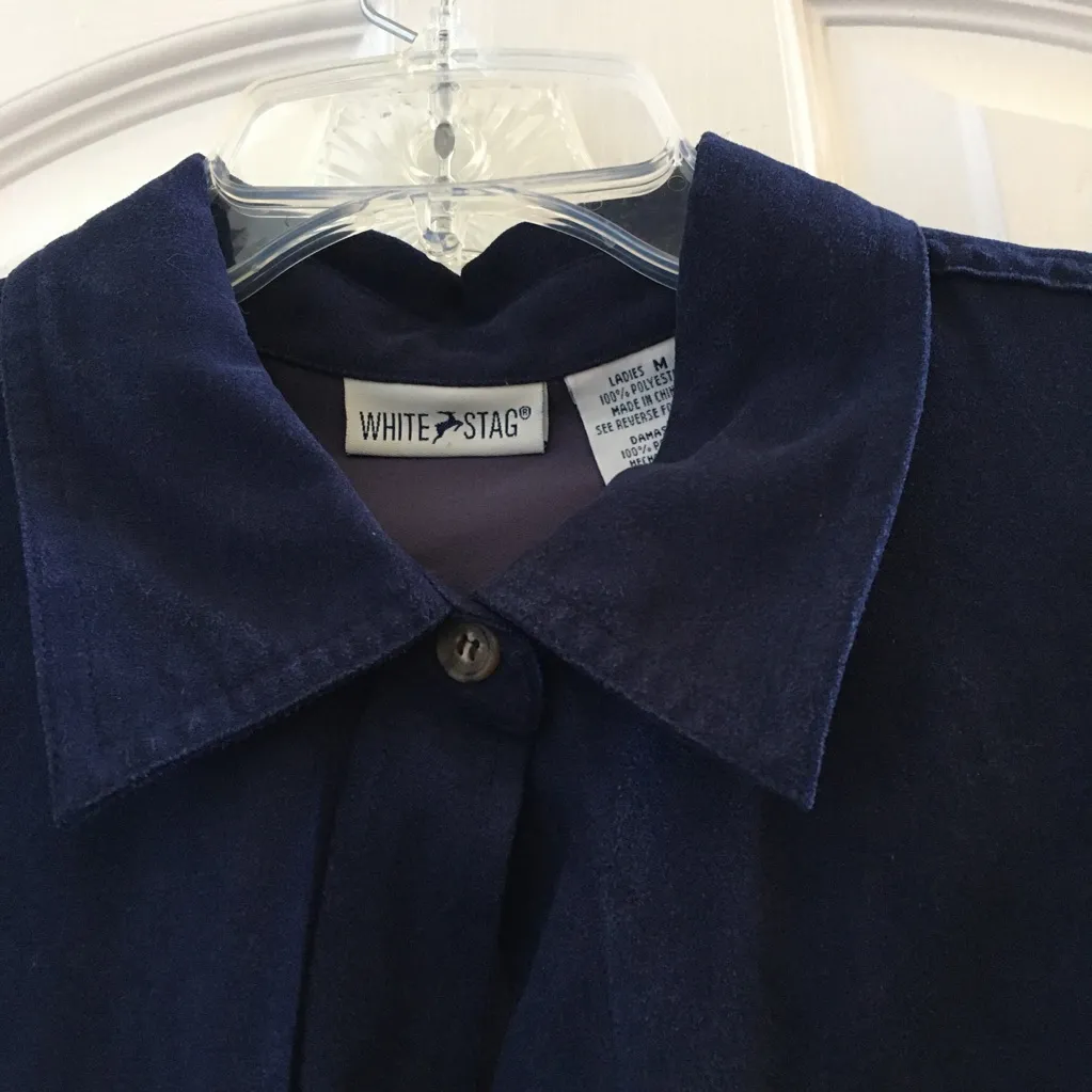 FINAL MARKDOWN Ladies white stag ultra suede blouse medium - Image 3