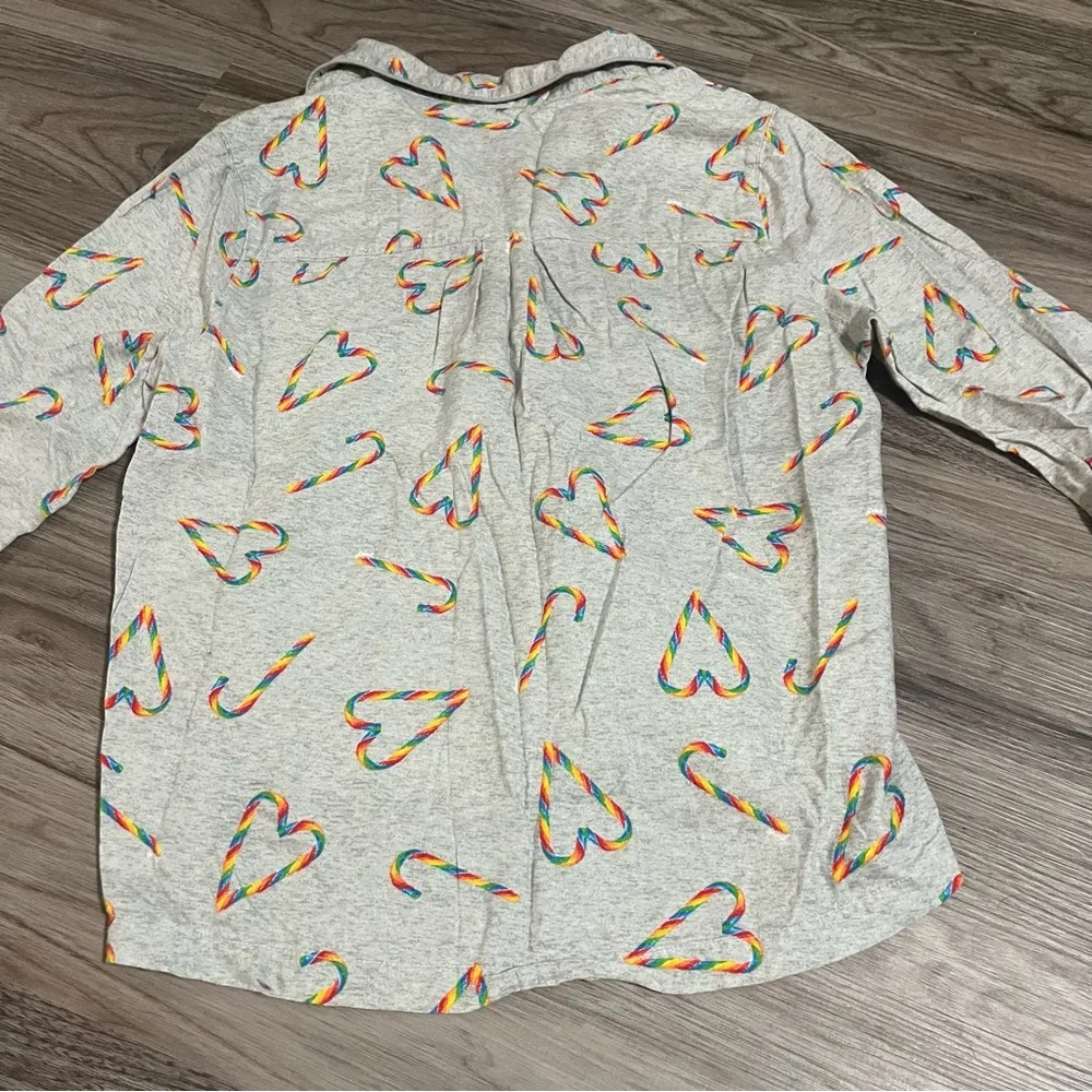 Victoria's Secret PINK Rainbow Candy Cane Pajamas Long Sleeve Top: Size Small - Image 10