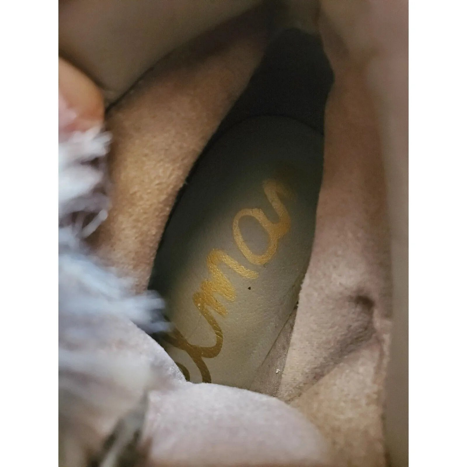 Sam Edelman Boots Women 8 Gray Suede Ankle Faux Fur Wool Trim Suede Leather - Image 3