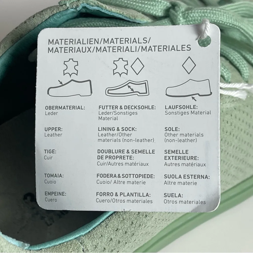 Birkenstocks Bend Low Suede Embossed Sneakers in Green Matcha Sz 38 - Image 5