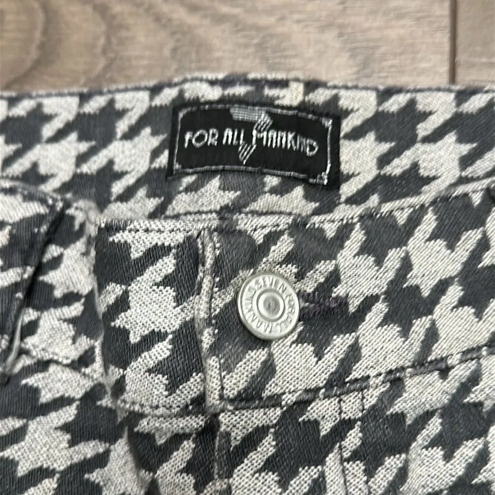 7 For All Mankind Vintage Mid Rise Houndstooth Flare Trouser Pants Black Gray 24 - Image 15