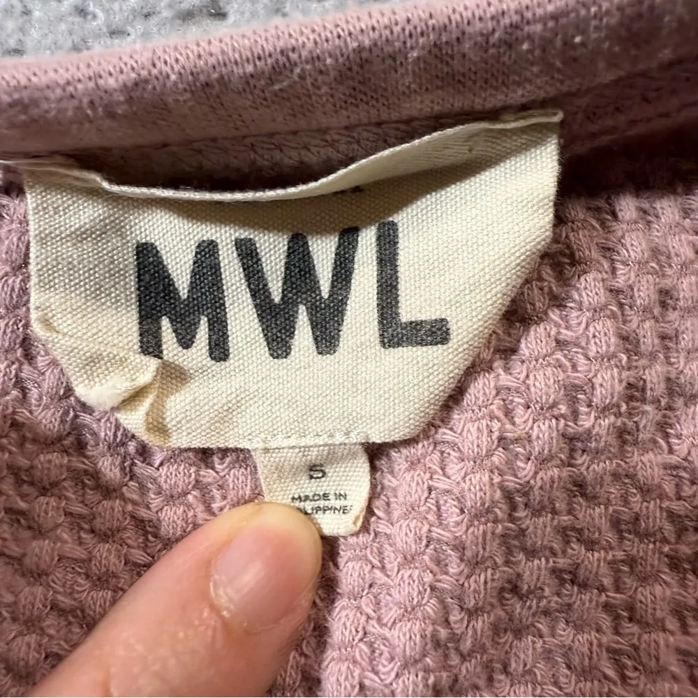 Madewell MWL Waffle Long-Sleeve Crop Tee Size Small EUC - Image 2