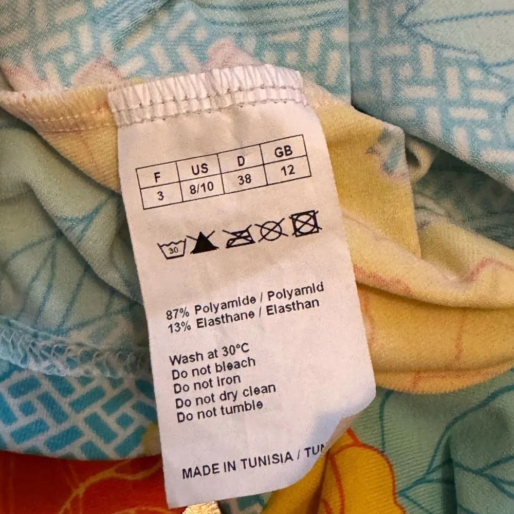 Manuel Canovas Floral 3/4 sleeve double scoopneck Top 8/10 Blue Size undefined - Image 5