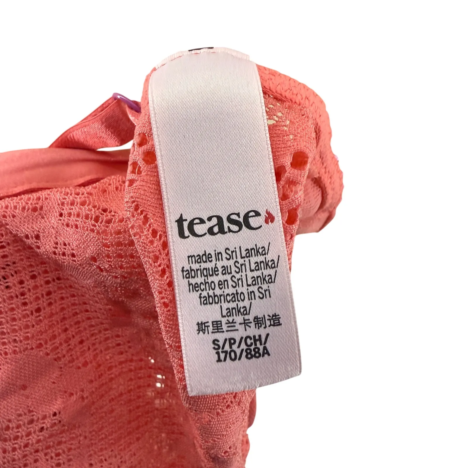 Victoria's Secret Tease Lace Demi Bodysuit Small Orange Pink - Image 6