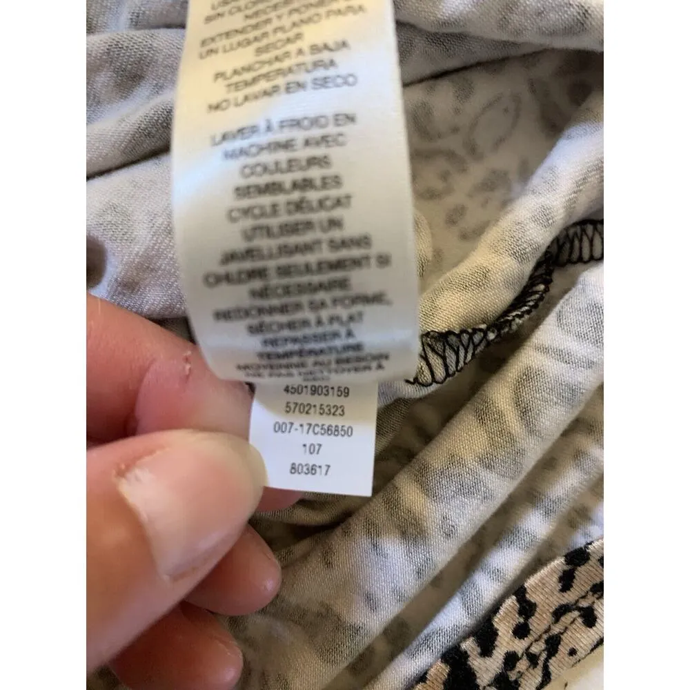 Chicos Womens Size 2 US Large The Ultimate Tee Long Sleeve Leopard Print Knit - Image 7