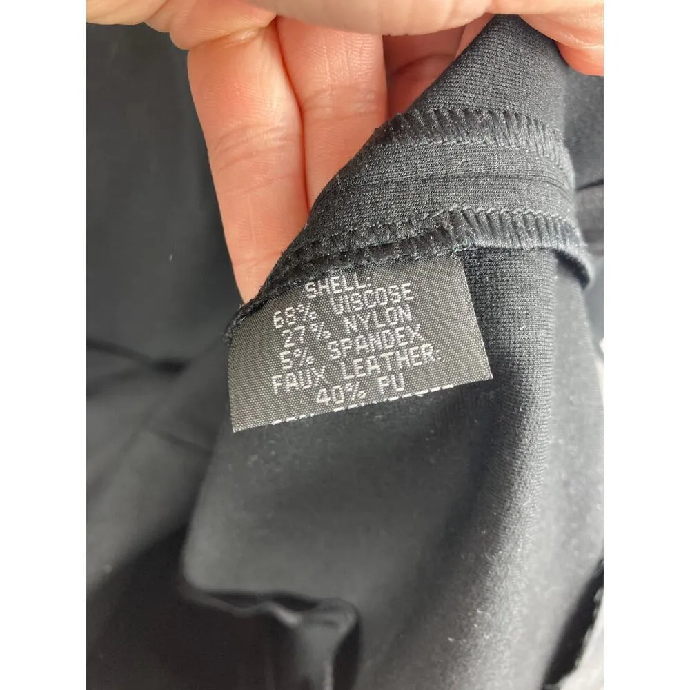 Teri Jon Sportswear faux leather detail dress 6 Black - Image 3