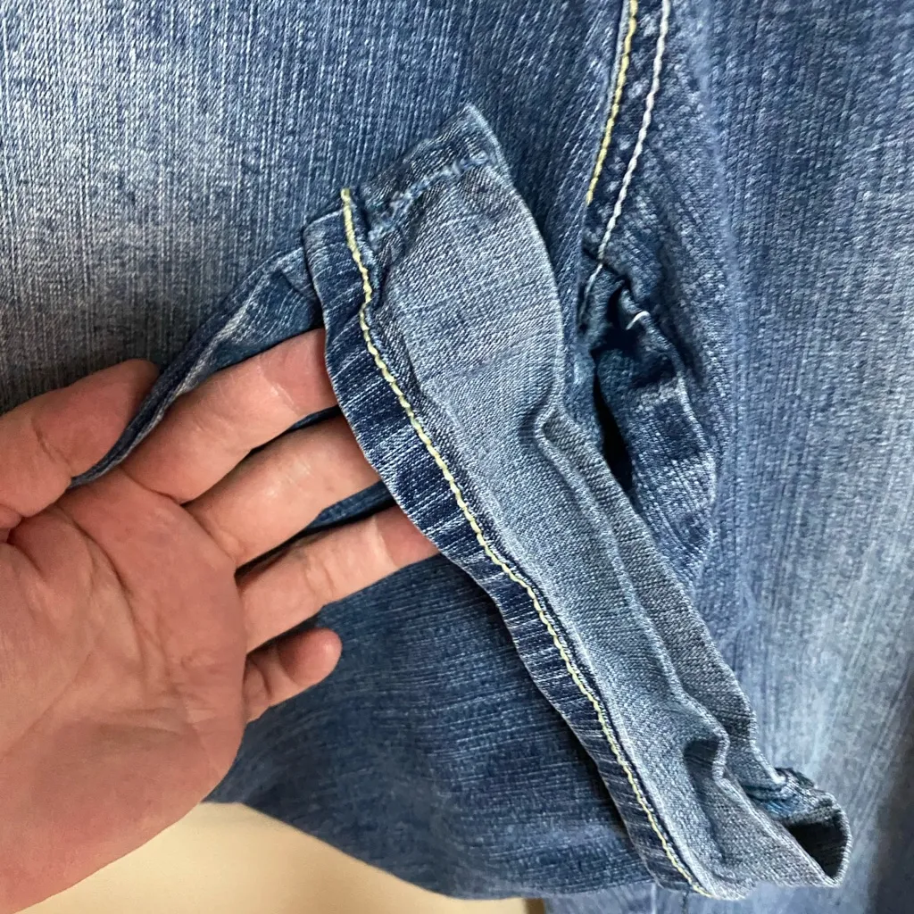 Cato  Distressed Blue Cropped Jeans - Image 5