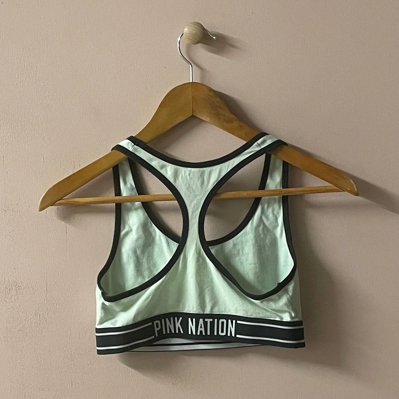 Pink Victoria’s Secret Mint/Black Aloha Beaches Pink Nation Sports Bra Sz M GUC Size M - Image 10